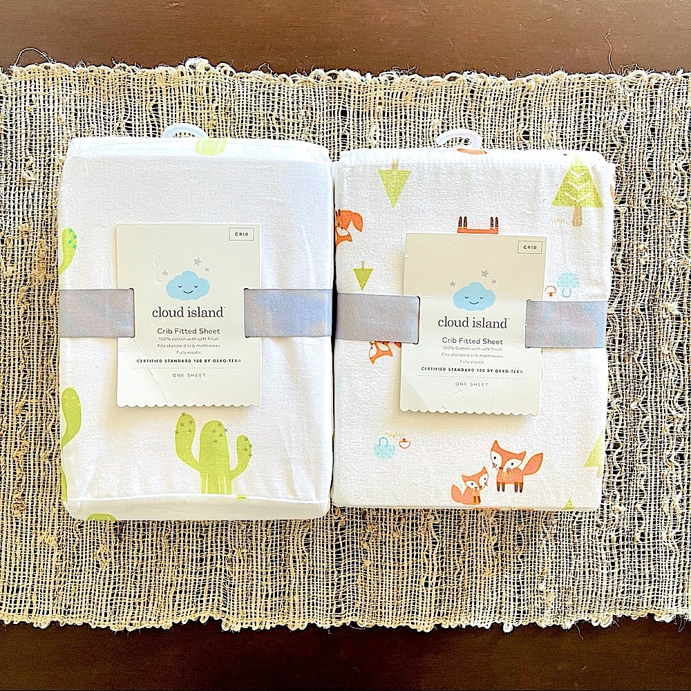 🌵3/$20 - Cloud Island - 2 Fitted Crib Sheets New!